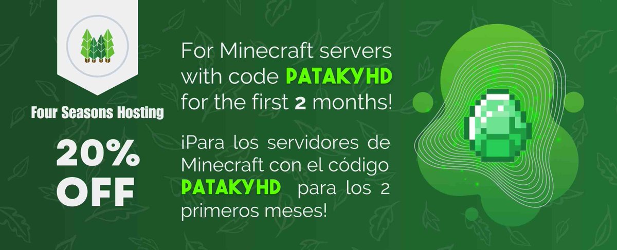 PatakyHD's tweet image. ¡🔴NUEVO PARTNER!

Os presento a #fourseasonshosting como nuevo patrocinador del canal 🥳

¡Ahora con el código PATAKYHD podréis comprar vuestro propio hosting de Minecraft para jugar con vuestros amigos con un 20% de descuento en los dos primeros meses!😎fourseasonshosting.com/client/aff.php…