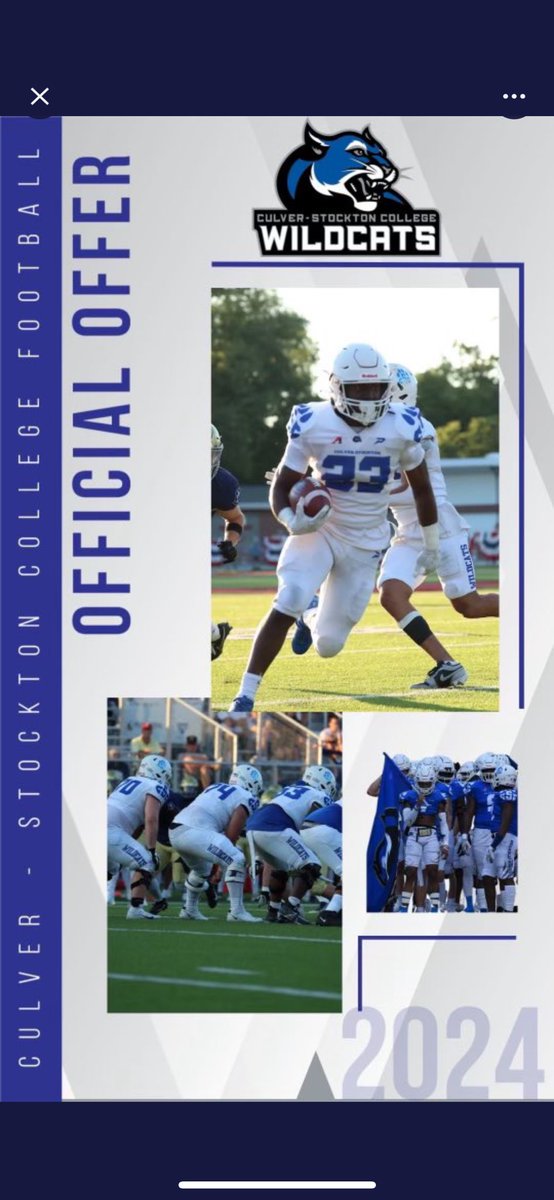 JadenHolloway11's tweet photo. Blessed to Receive an Offer from Culver-Stockton College! @Coach_Frink @FultonFootball https://t.co/P6qLuOZmyZ