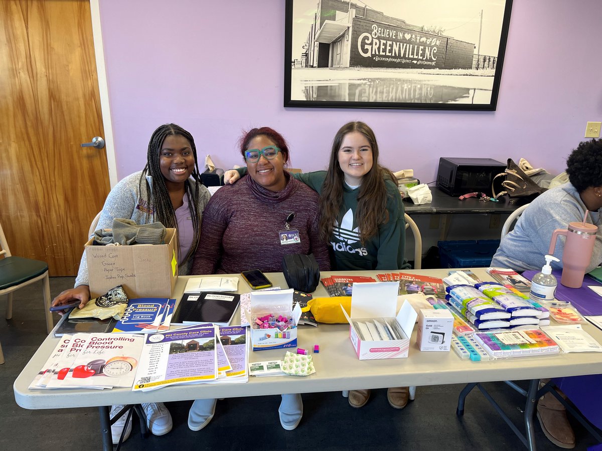 Service-Learning Scholars recently hosted a health fair at the JOY Soup Kitchen providing health education, info on local resources, fresh produce, and health kits. A big thank you to all of the <a href="/ECUBrodySOM/">ECU Brody School of Medicine</a>  and <a href="/EastCarolina/">ECU</a>  organizations who came out!