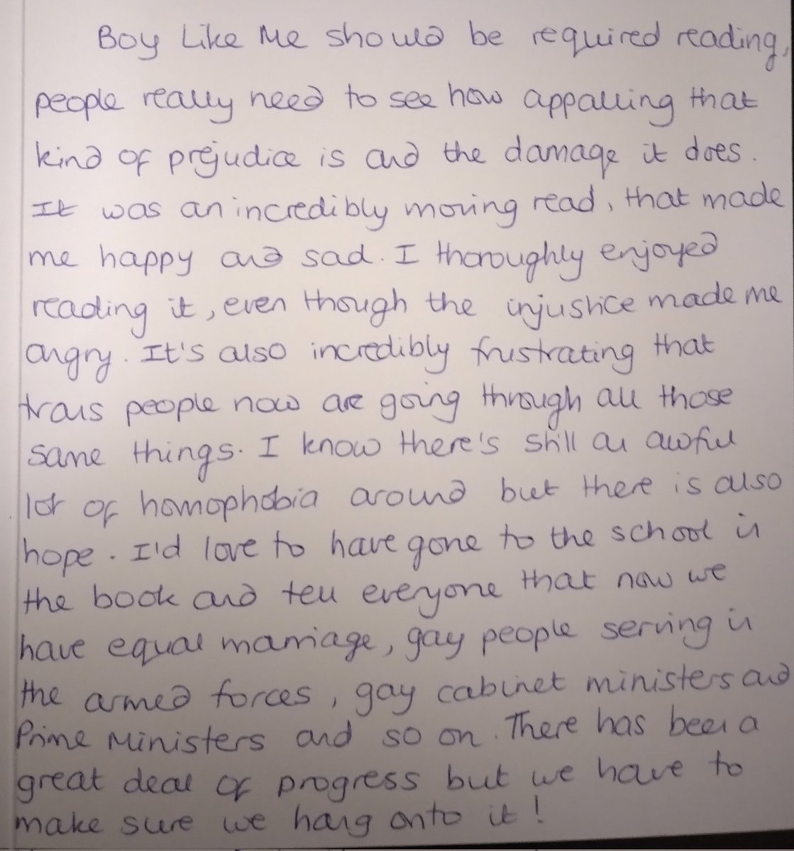 allthisandless's tweet photo. @simonjamesgreen the friend I gifted a copy of #BoyLikeMe for Christmas sent me this in a thank you card, @KarenKts11 said I can share it with you... https://t.co/nRY66TiFat