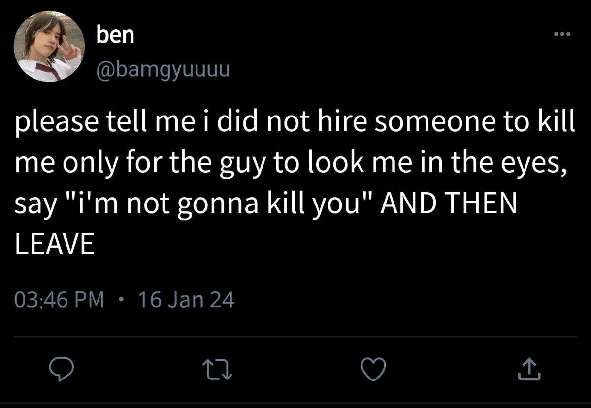 YAWN22N's tweet photo. #beomjun few tweets au  ¡!  life can be good
[ repost !! ] — so it seems that giving up on life wasn't an option for beomgyu, especially when the guy he hired refused to do the job himself. https://t.co/QtMGWW3MFE