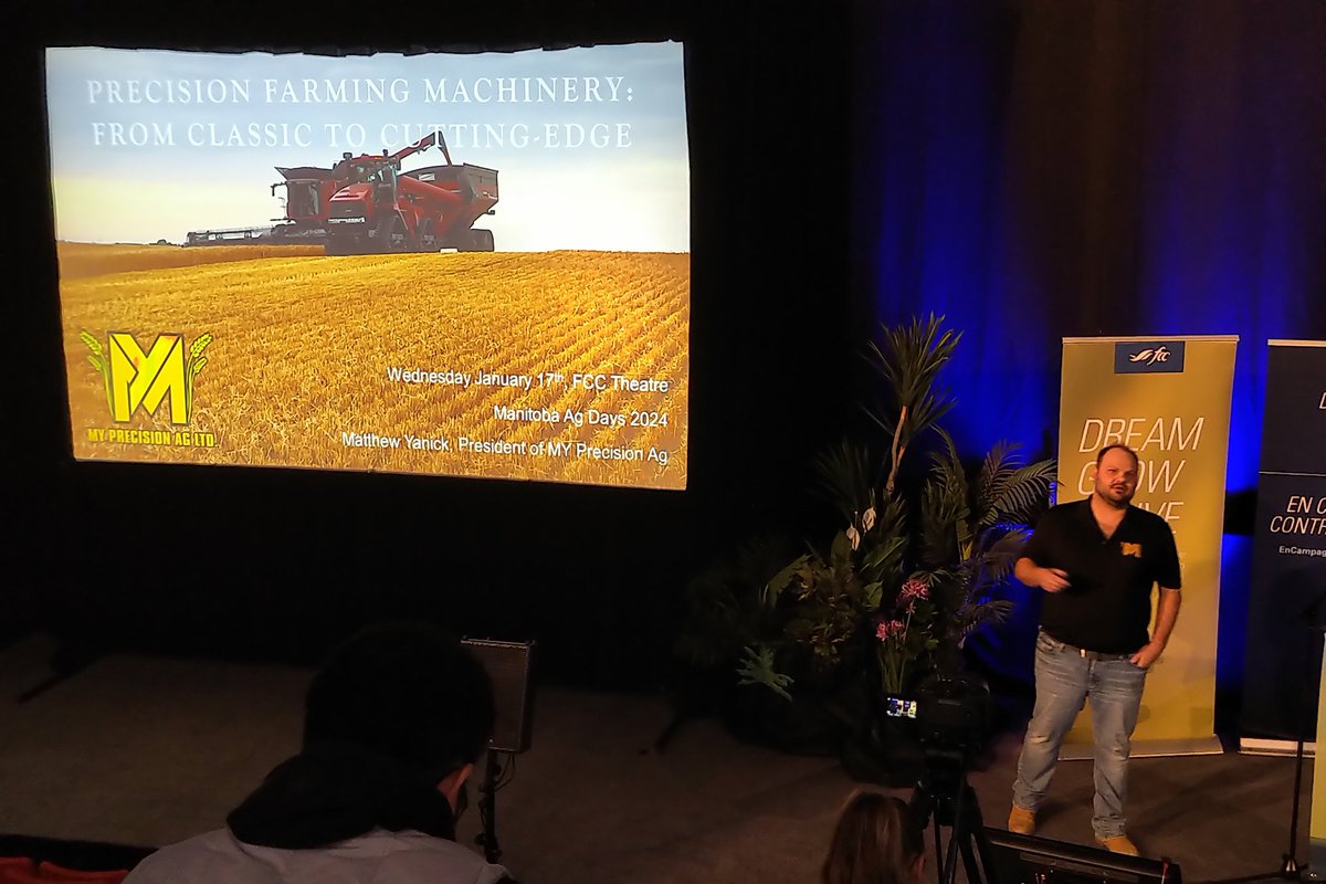 Billbaker734's tweet photo. Got a chance to listen to Matt from @MYPrecisionAg  speak at #agdays24 https://t.co/JOByf91gIA