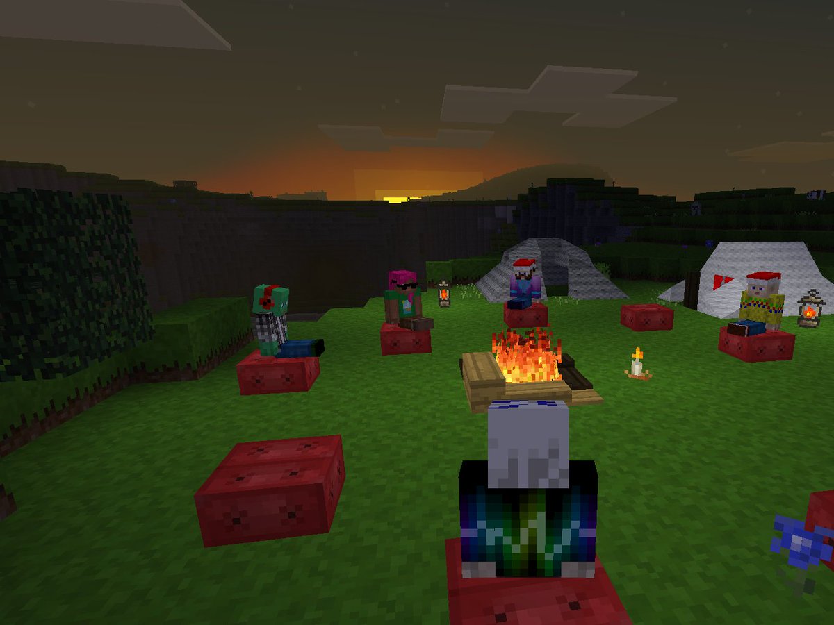 petiteprof79's tweet photo. 🏕🔥💬Beim #BLOCKALOTConnect-Netzwerktreffen sitzen wir gerade in #Minetest am #Campfire & sprechen über die Möglichkeiten der Darstellung von #Vielfalt durch die neue Funktion des #Skin-Editors auf den #BLOCKALOT-Servern ⚧️🌈 #twlz #edubw @lmz_bw https://t.co/aSjovFQiN6