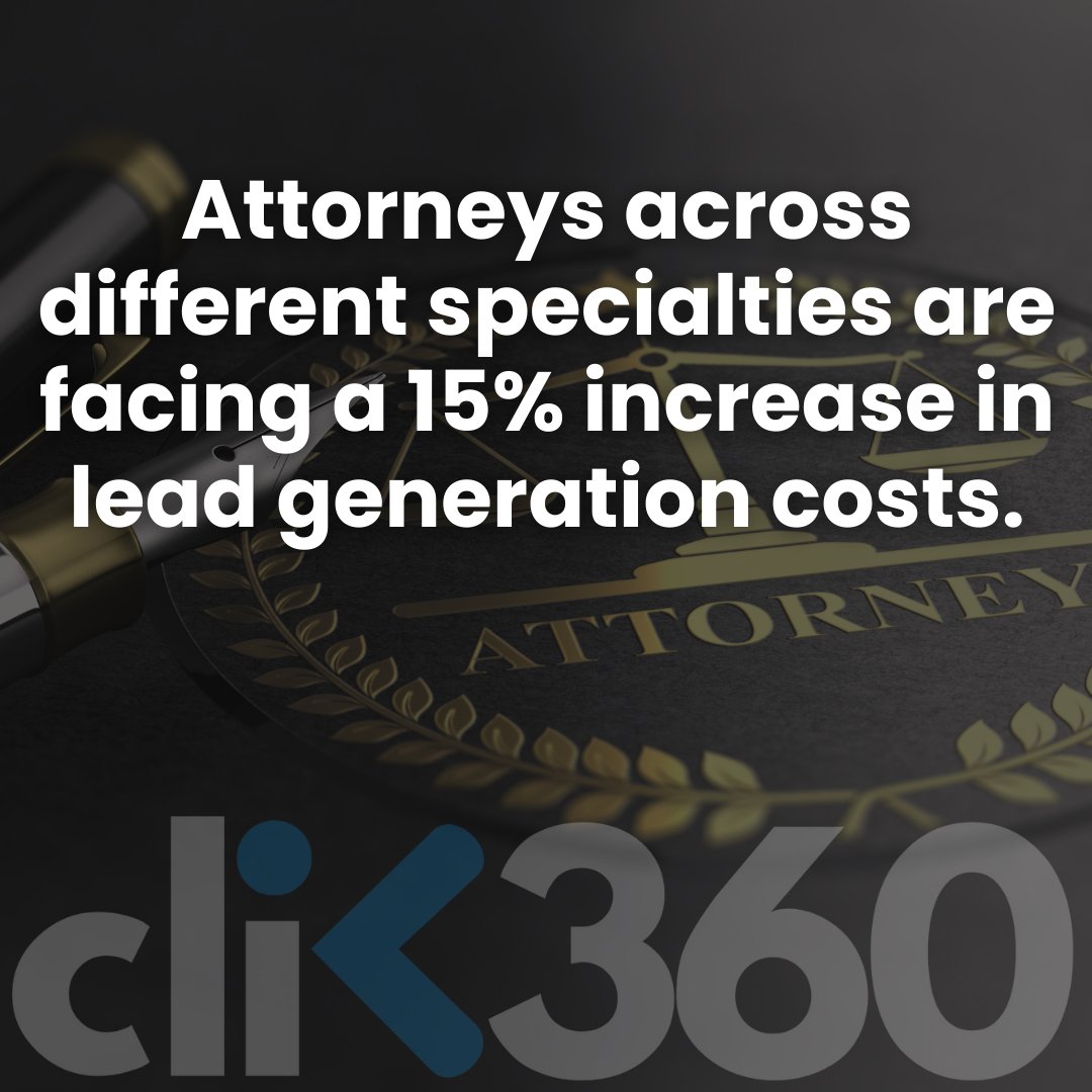 Clik360Leads's tweet image. Fact: Attorneys across different specialties are facing a 15% increase in lead gen costs. But attorneys with Clik360 in 2023 experienced an average 94% decrease in lead costs. See the difference for yourself with Clik360 #LegalLeads #AttorneyLeads #100percentconversion #Clik360