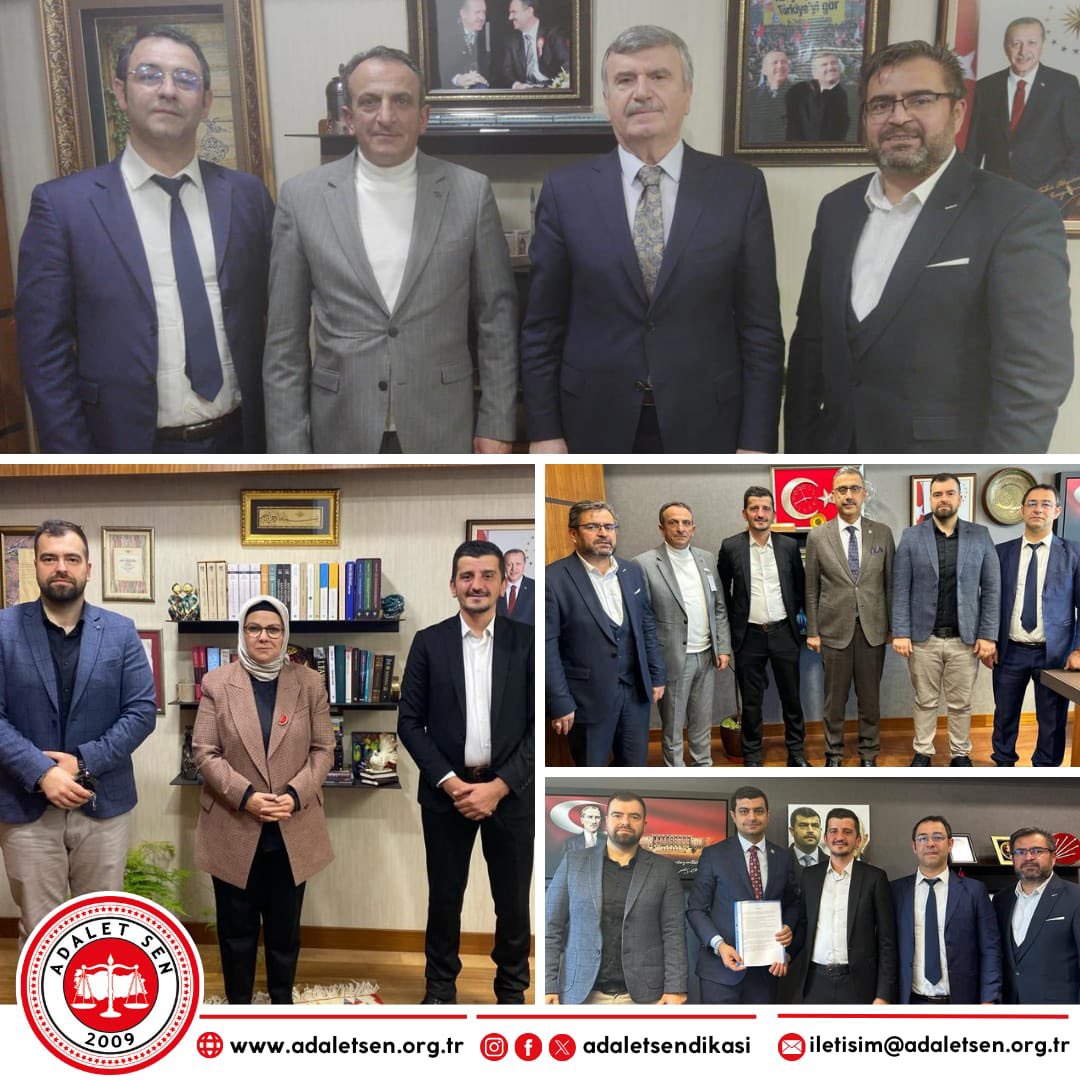 Adalet Sen Genel Merkez Yöneticilerimiz ve Adalet Sen Gençlik Spor ve Yurt Çalışanları şubemiz yöneticileri ile birlikte Yargı Çalışanlarının sorunları ve Gençlik Spor ve Yurt Çalışanlarının sorunlarının dile getirilmesi ve çözümü noktasında kamuoyu desteğinin sağlanması