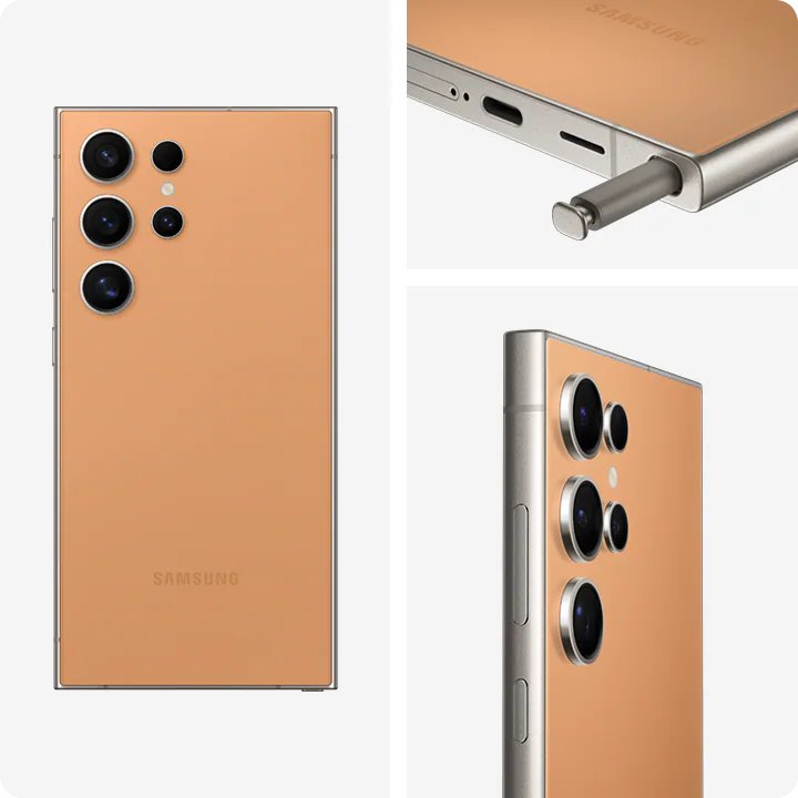 The Samsung Galaxy S24 Ultra in Titanium Orange is looking hard