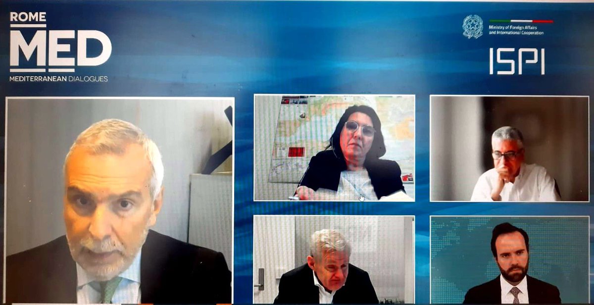 Joined the ISPI @RomeMEDialogues virtual panel to discuss latest developments in MENA region and present the EU engagement. 

Thank you <a href="/ispionline/">ISPI</a> for the insightful exchange. 

<a href="/AllalHouda/">Houda Ben Jannet</a> 
<a href="/OMEorg/">OME</a>
 <a href="/FeridBelhaj/">Ferid Belhaj</a> <a href="/WorldBankMENA/">World Bank MENAAP</a> <a href="/NRC_Egeland/">Jan Egeland</a> <a href="/NRC_Norway/">Norwegian Refugee Council</a> <a href="/frarocchetti/">Francesco Rocchetti</a>