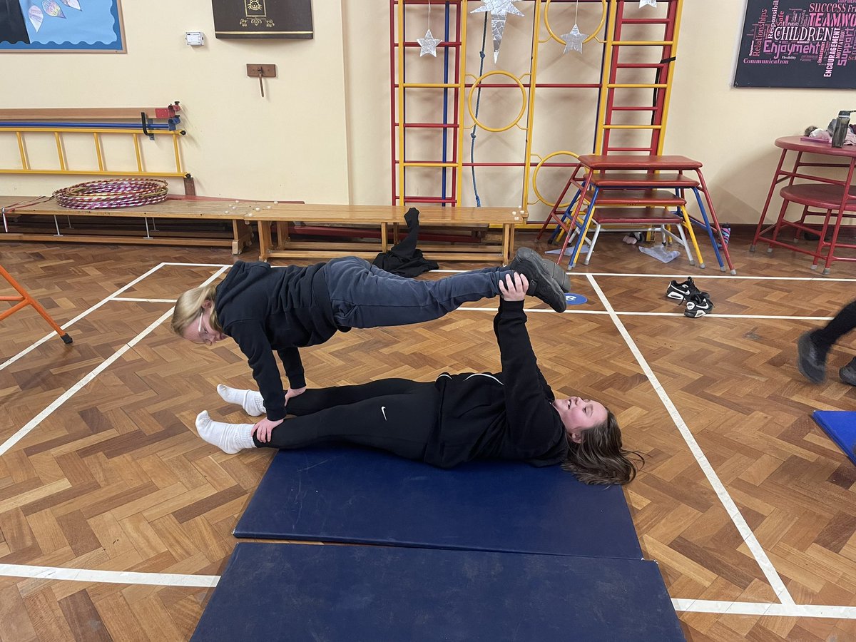 Partner balance in gymnastics this afternoon