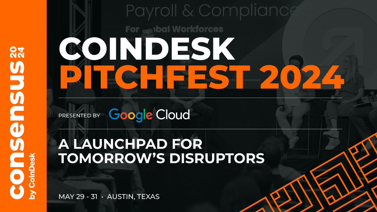 #Consensus2025 (@consensus2025) on Twitter photo ⏰ Don't miss your chance to be the next big thing in crypto at PitchFest 2024 presented by <a href="/googlecloud/">Google Cloud</a>.
Get in front of leading VCs and make your mark in the crypto and Web3 space.
Secure your Startup Pass for unparalleled opportunities and networking. consensus2024.coindesk.com/pitchfest/?ter… ⏰ Don't miss your chance to be the next big thing in crypto at PitchFest 2024 presented by <a href="/googlecloud/">Google Cloud</a>.
Get in front of leading VCs and make your mark in the crypto and Web3 space.
Secure your Startup Pass for unparalleled opportunities and networking. consensus2024.coindesk.com/pitchfest/?ter…