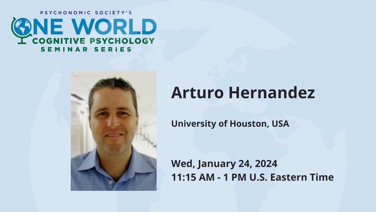 Get ready for the upcoming One World Seminar “Sensorimotor plasticity and cognitive flexibility: A Neuoremergentist approach” presented by Arturo Hernandez from the University of Houston, USA. Reserve your free ticket today: bit.ly/3QVh5uu