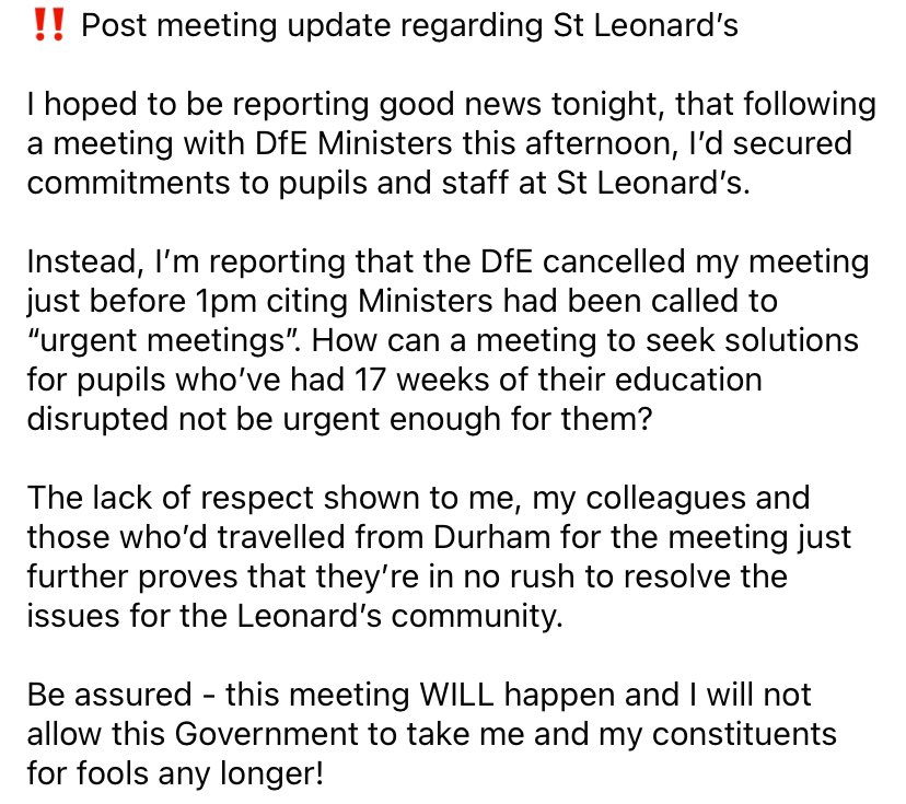 marykfoy's tweet photo. I am beyond angry this evening.

I’m tired of this Government taking me and my constituents for fools. 

Read why below ⬇️.

#RAAC https://t.co/207WxLSfCd