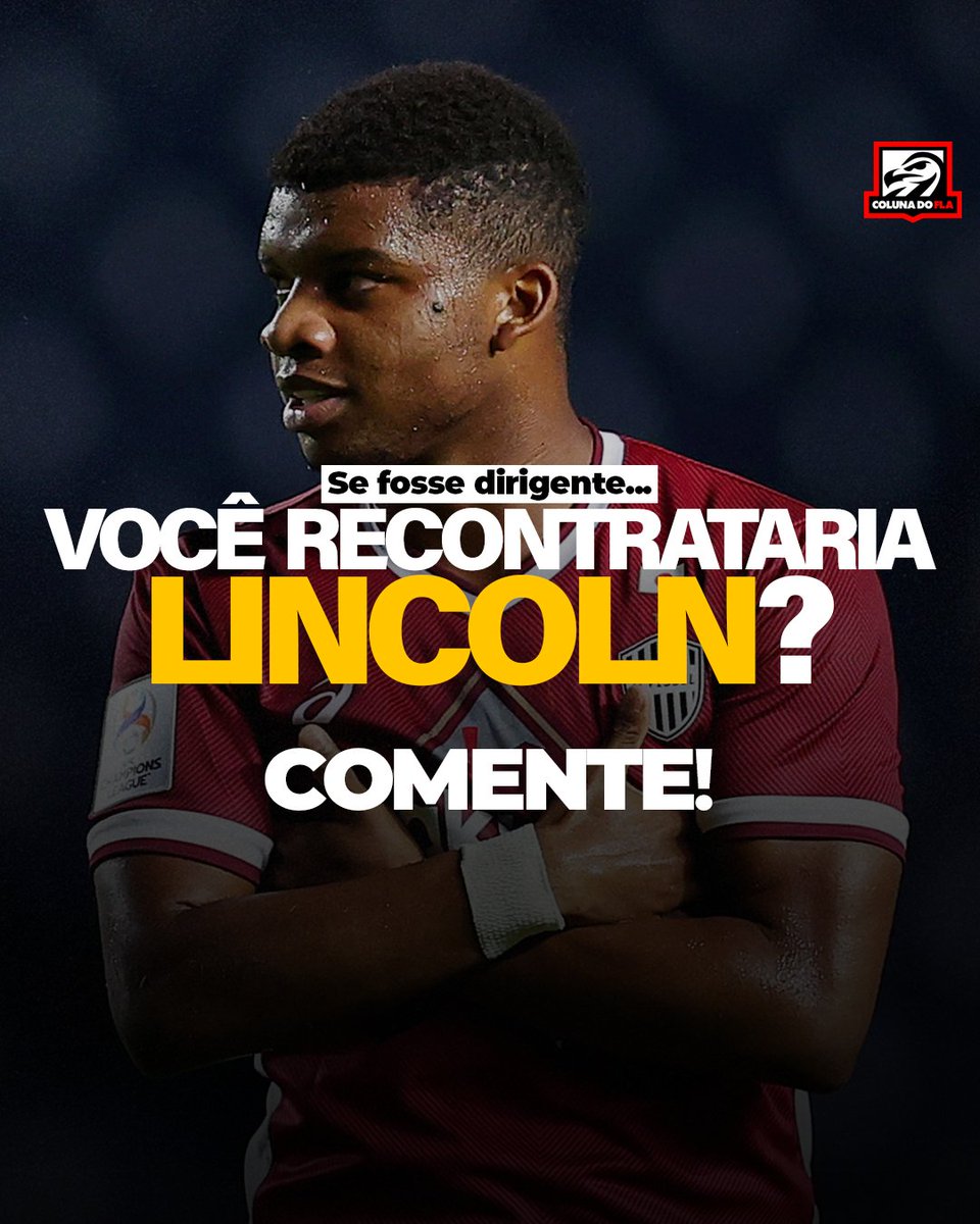 ColunadoFla's tweet photo. 📊 ENQUETE: Lincoln, cria do Ninho, não vai renovar com o Vissel Kobe. Se fosse dirigente, você recontrataria o atacante para o Flamengo? #colunadofla https://t.co/74kL1VMKX6