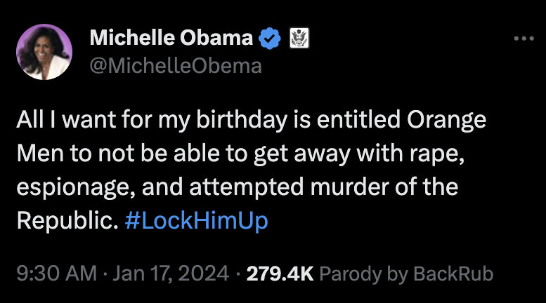 FaithRubPol's tweet photo. Mrs. Obama SLAMS Trump on her birthday 🎂🔥 https://t.co/Go4hwna57r