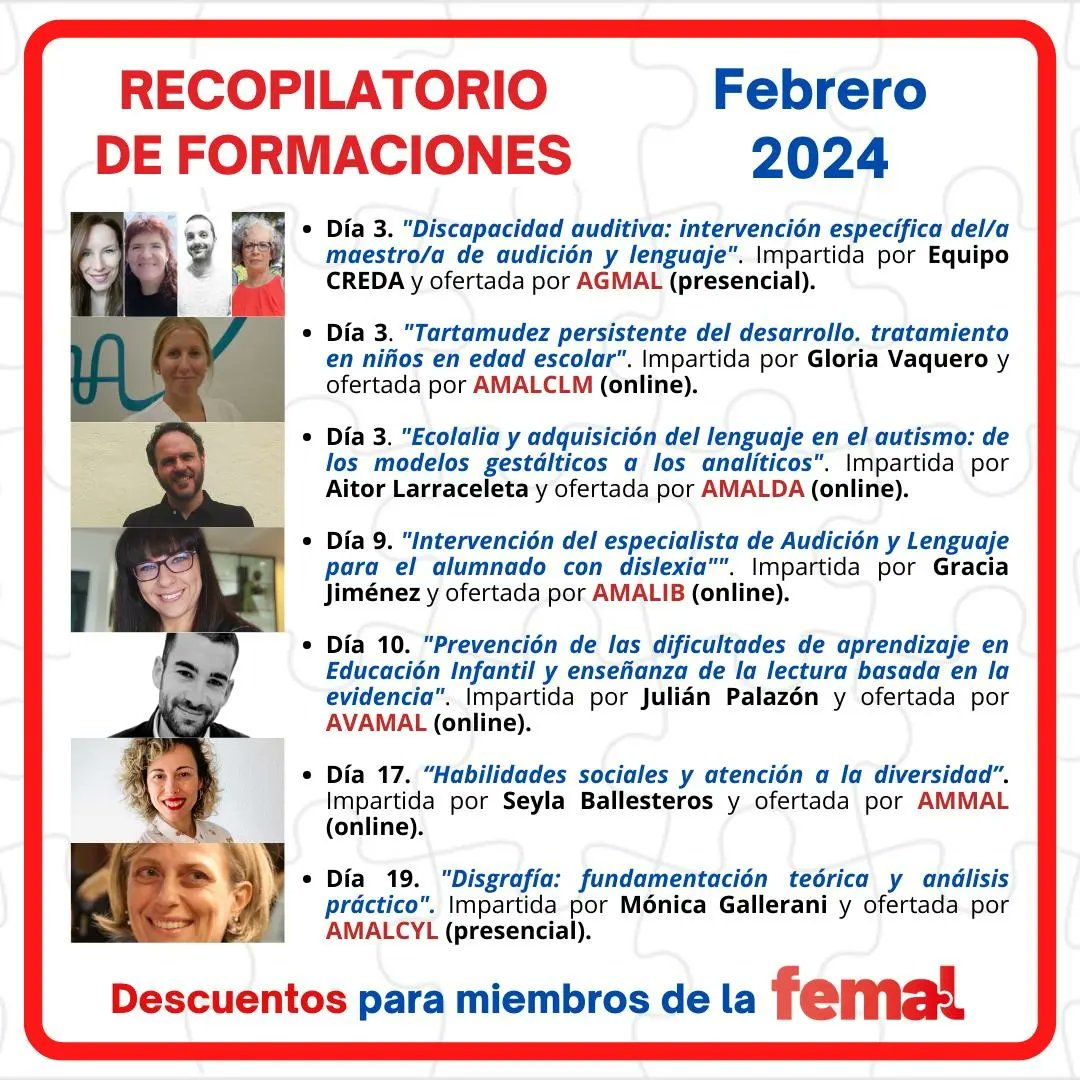 AMALDAARAGON's tweet image. ¡Febrero viene lleno de formaciones! 
#femal #amalda #maestrosaudicionylenguaje #maestroal #formacion #audicionylenguaje
