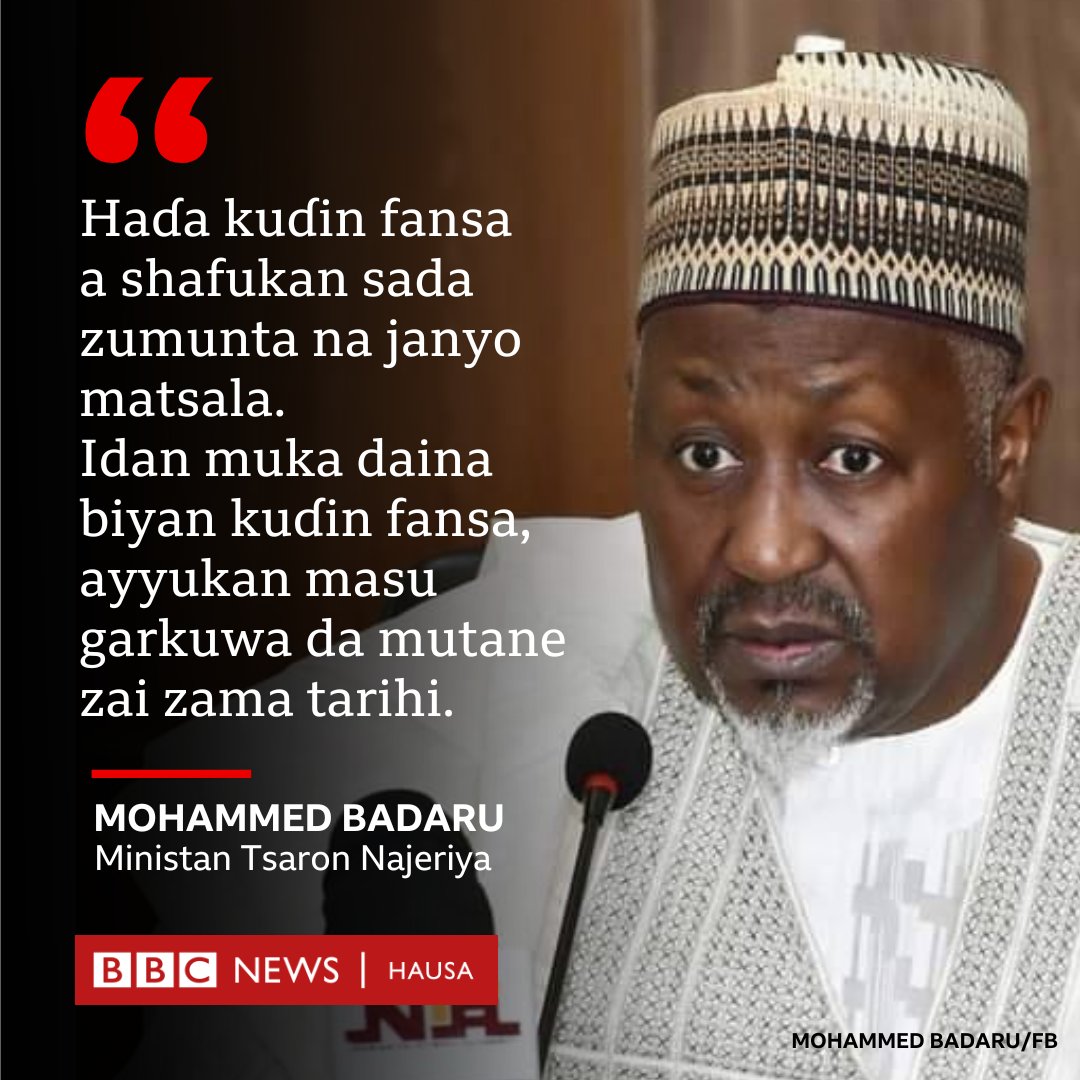 bbchausa's tweet photo. Ministan Tsaron ya ƙara da cewa Shugaba Tinubu ya bayar da dukkanin goyon baya don ganin an kawo ƙarshen garkuwa da mutane da ya yi ƙamari a ƙasar.

Ƙarin bayani - https://t.co/beeqcxkdwf https://t.co/7d74fTlxZr
