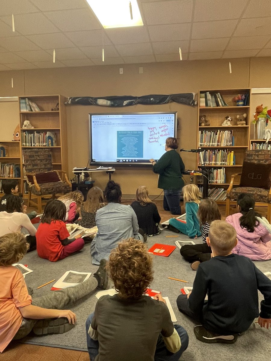 MrsHinz2nd's tweet image. Lessons with @jmartinlibrary are the best! We loved diving deeper into the meaning and emotions of poetry! We also learned about some new elements of poetry!