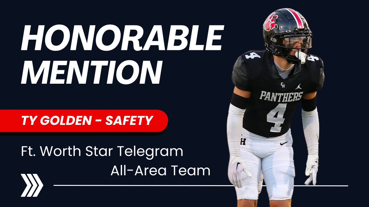 Congrats to <a href="/TyGolden01/">Ty Golden</a>  for making the <a href="/startelegram/">Fort Worth Star-Telegram</a> All-Area TEAM!!
star-telegram.com/sports/dfwvars…