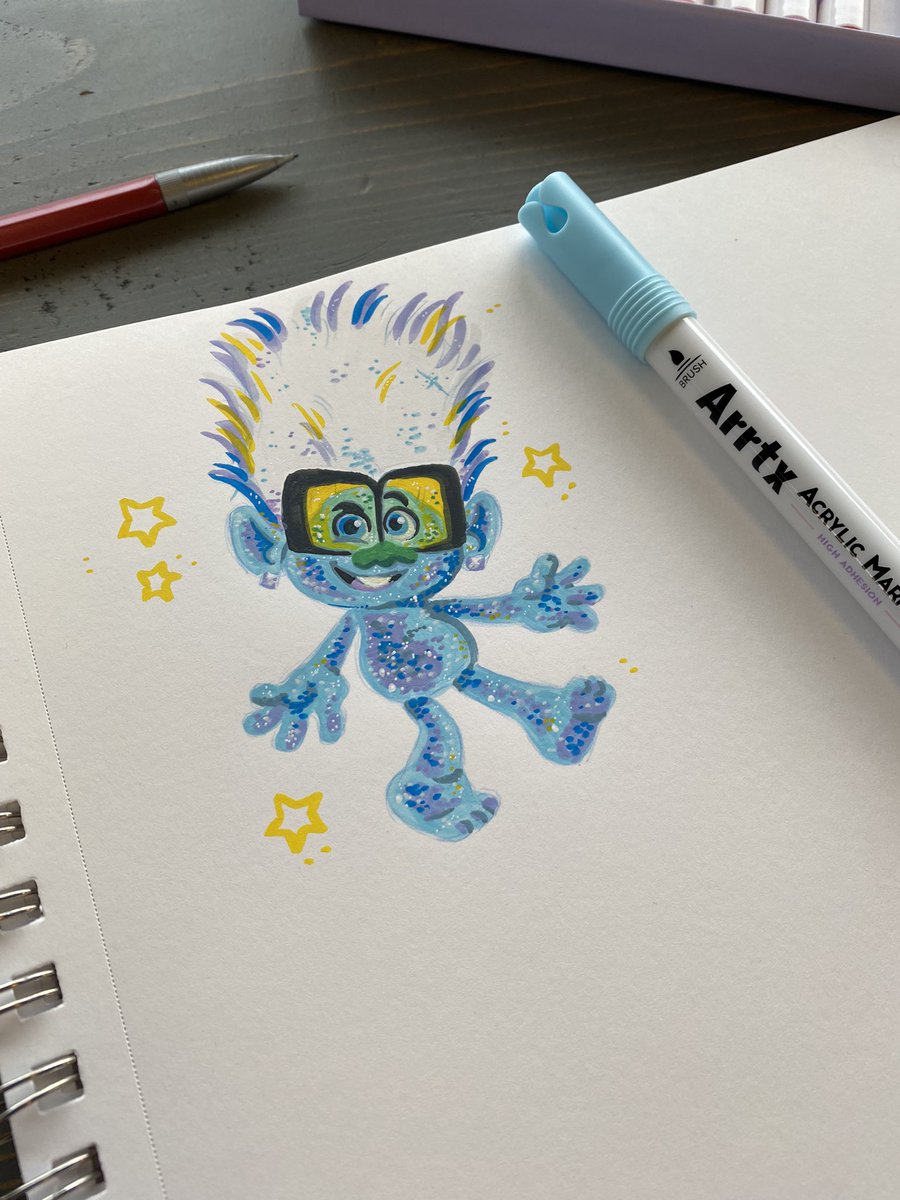 C0rduroyqu33n's tweet image. Drawing with paint pens reminds me of drawing on whiteboard fox #tinydiamond 💎