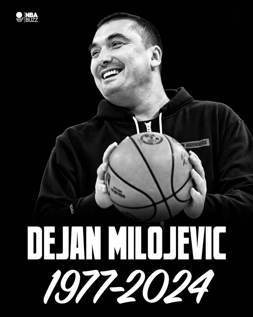 BREAKING: Warriors assistant coach Dejan Milojevic has passed away at age 46 after suffering a heart attack at a team dinner last night. 

R.I.P. ❤️🙏