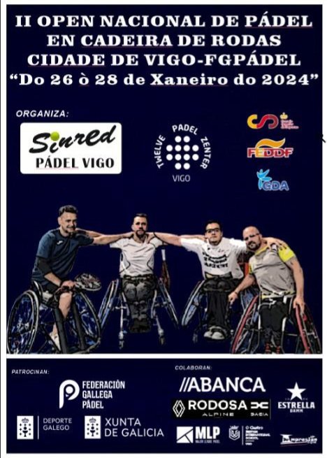 En pocos dias se celebra el II Open Nacional de pádel en silla Ciudad de Vigo
Los mejores jugadores, en directo en el Twelve Pádel Center de la ciudad gallega .
🗓 26 - 28 enero
EL  TEAM SINRED PADEL VIGO ♿️🥎
👇
@aestriple , Santiago, @bernabedemiranda y @joaquinguisande