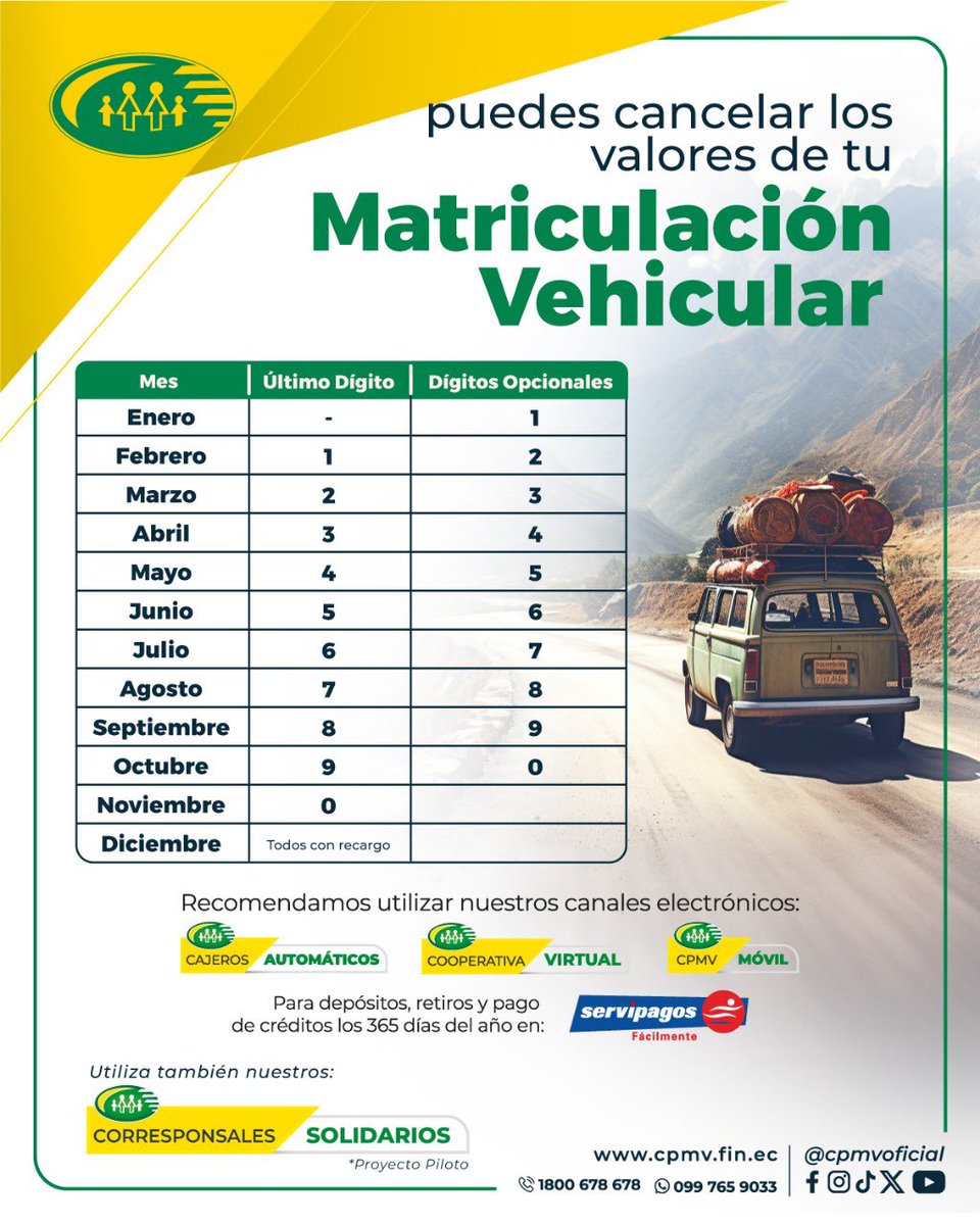 cpmvoficial's tweet photo. Ahorra tiempo pagando tu matrícula vehicular en todas nuestras oficinas. 🚗💳
.
.
#CPMV #60AñosJuntos #YoSoyPablo #CooperativaPabloMuñozVega https://t.co/hWVbUhtUxo