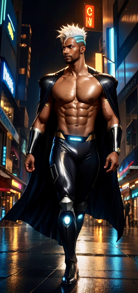 AiArt_Content's tweet photo. X-men Cyberpunk Storm (male version)
#AIArtGallery #Gay #AiHunk #AIGayPics #AiGay #AiMan #AIMen #AlGuys #AiMaleModel #StableDiffusion #DrawThings #DrawThingsApp #AiArt https://t.co/RObY29T089