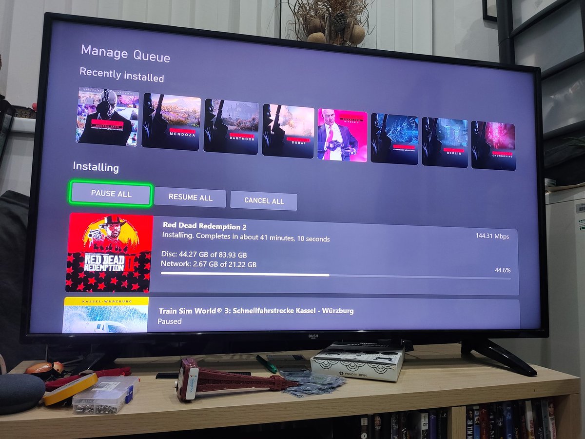 Almost there. Taken almost over an hour. First install and updates. Its a chonky game. Spent hours on updates today. #XboxOne @RockstarGames #GamePass #Xbox @MicrosoftUK