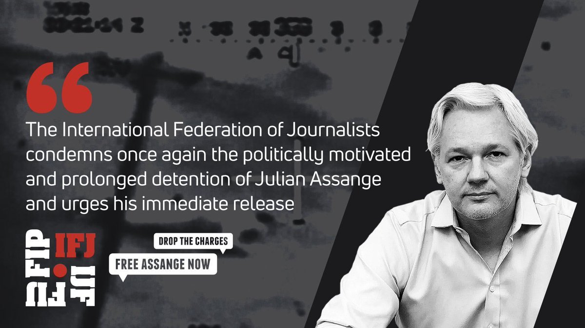 'The International Federation of Journalists condemns once again the politically motivated and prolonged detention of Julian Assange and urges his immediate release' @IFJGlobal #FreeAssange #FreeAssangeNOW