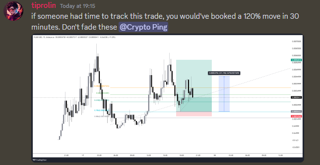 Just a tiny, and we mean a tiny insight on crypto calls in our discord. 

You only have to hold 1 NFT to access this by the way, $2 worth an unlimited amount more🤝🎭
