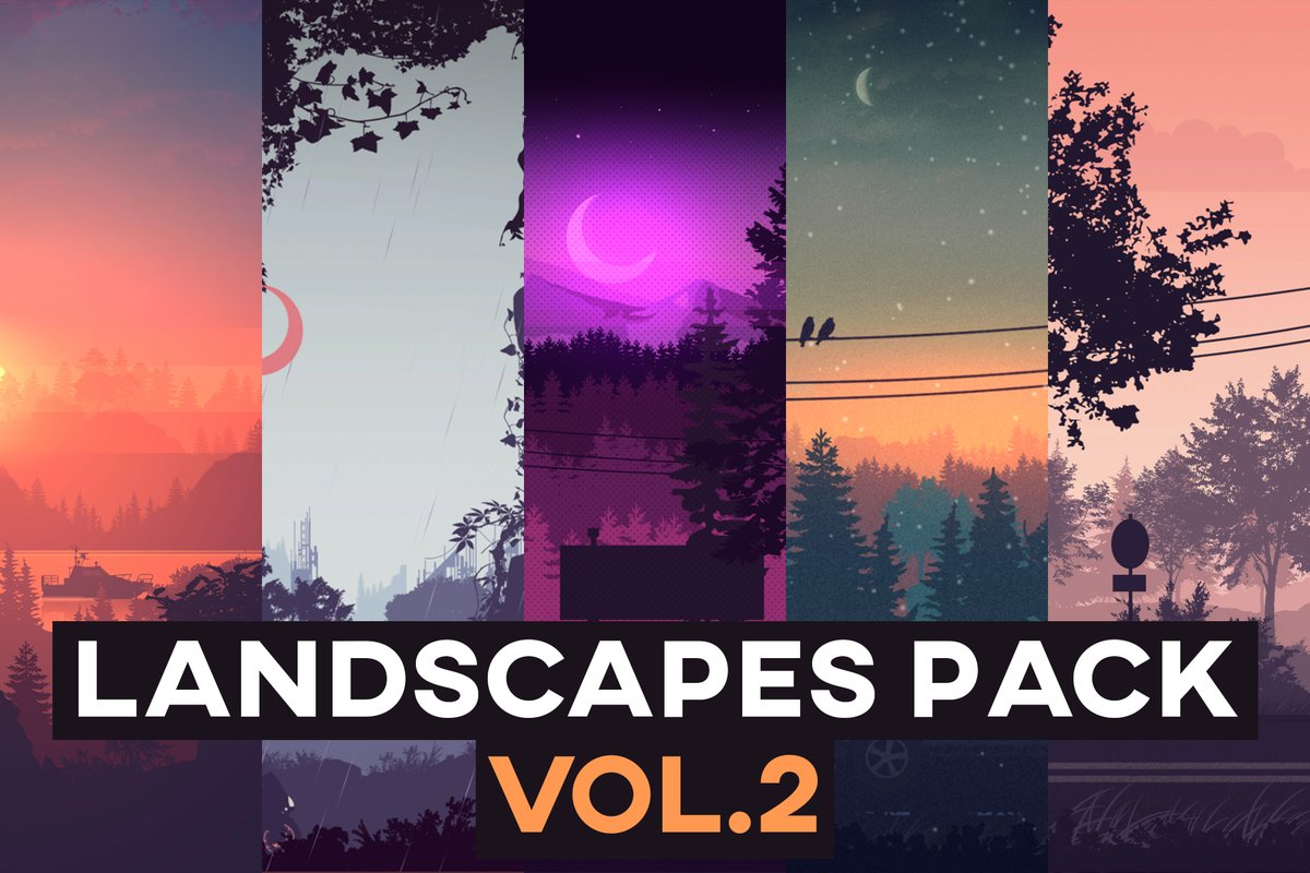 Pack of natural landscapes. 5 different scenes with themed landscapes with parallax effect. Perfect for creating a full-fledged small game/project. Link - u3d.as/3ayQ Tag: #Unity3D #AssetStore #MadeWithUnity #GameDev #GameDesign #Photoshop #Game #nature