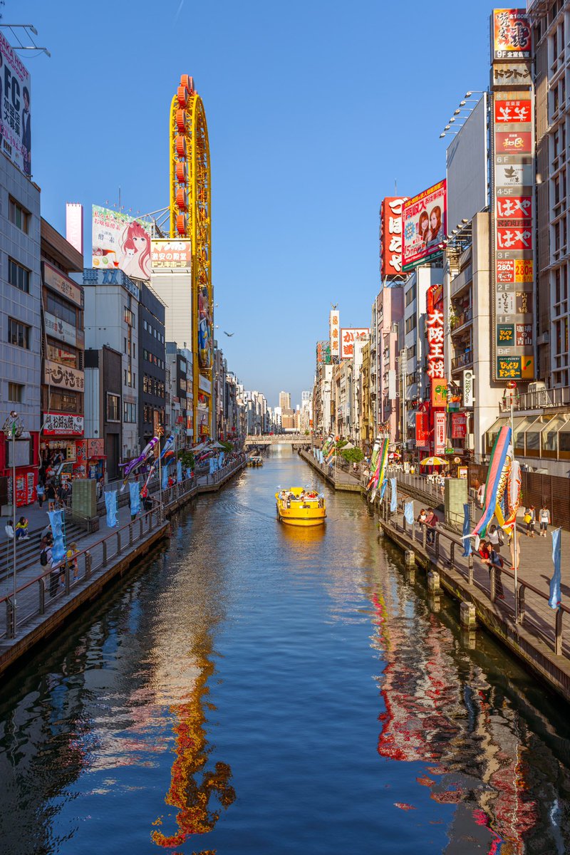 zaldz's tweet photo. Canals in Dotonbori #Osaka #Japan #japanesefood https://t.co/hQvUUD6ycj