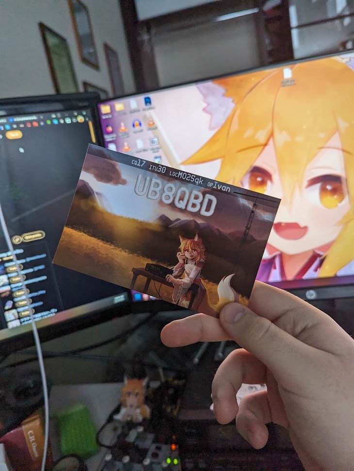 i am not dead just yet! college has been taking most if not all of my time away recently, but i managed to squeeze in a new qsl card! the old card will be phased out and by default sent only for contacts over qo100, but i can ship both upon request.