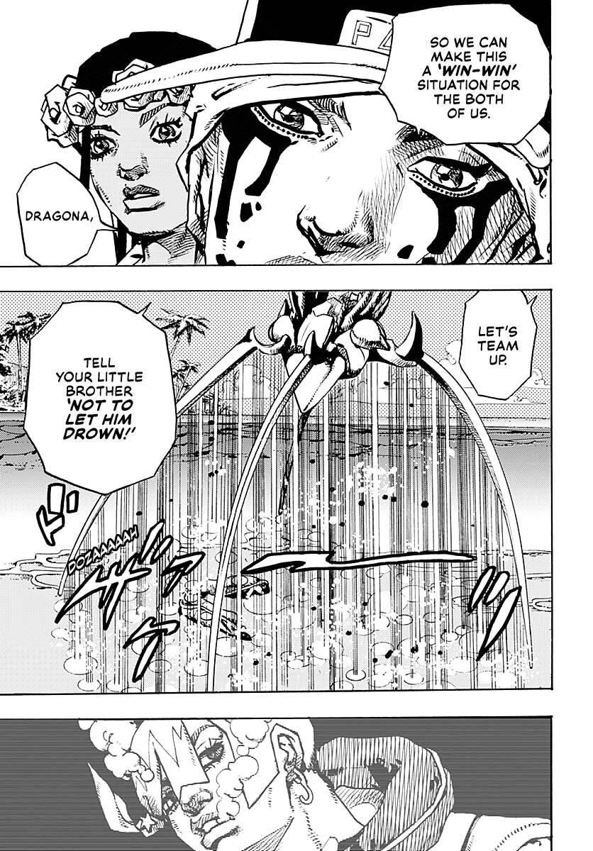 The most Jojo ass chapter I have read so far.

the minor villain is about to get the Bruno Buccellati treatment