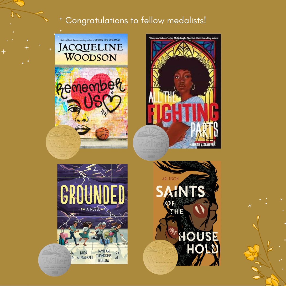 Moving about in a dream today…the committee at @diversebooks has selected Saints of the Household as the Winner of the 2024 Teen Walter Dean Myers Award. I’m 😭 grateful. Looking at a room of people who seen my people, my work is just about the *most* moving thing ever.