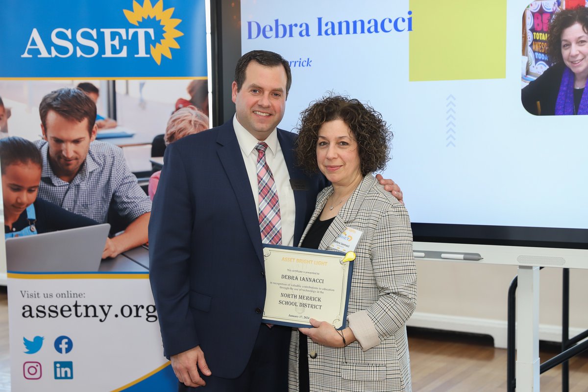 assetny's tweet photo. Congratulations to 2024 Asset Bright Lights Recipient Debra Iannacci from @NMerrickSchools! #assetny #brightlights #northmerrick https://t.co/cmvKq0ks4W