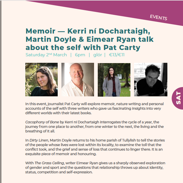 Talking about the self - as if I would - with @MartinDoyleIT @eimear_ryan & @kerri_ni @ebcf 2024 #ebcf2024
Full details and tickets at ennisbookclubfestival.com
