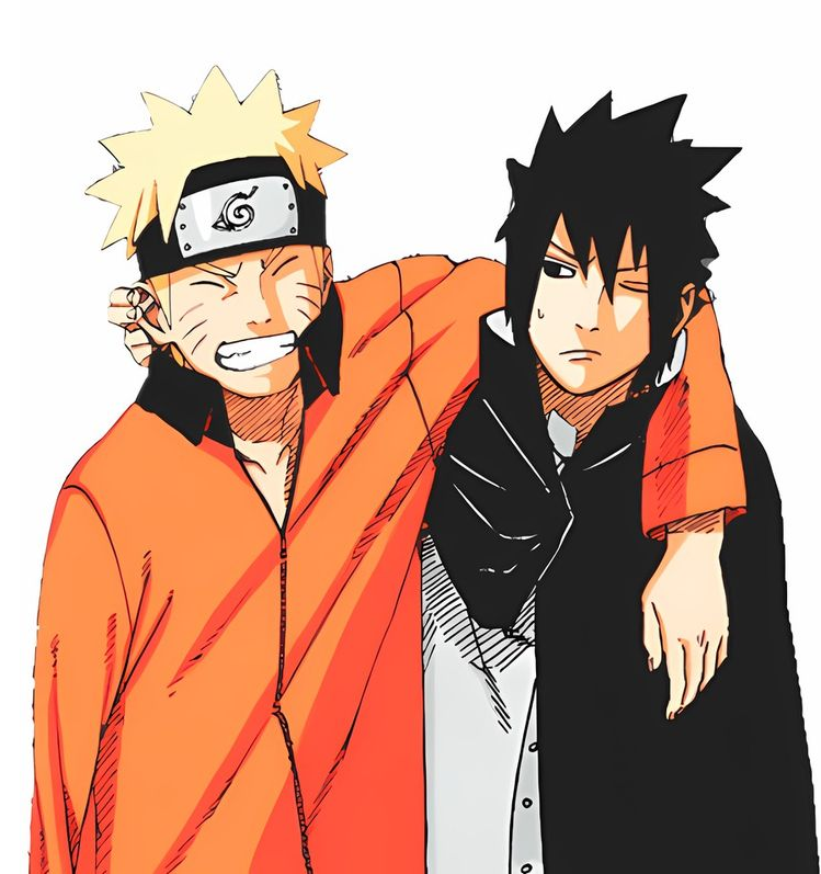 wlwsasuke's tweet photo. sasuke playing with naruto's ears in this official art is so cutee 🥹 https://t.co/K0UiUQWiTI