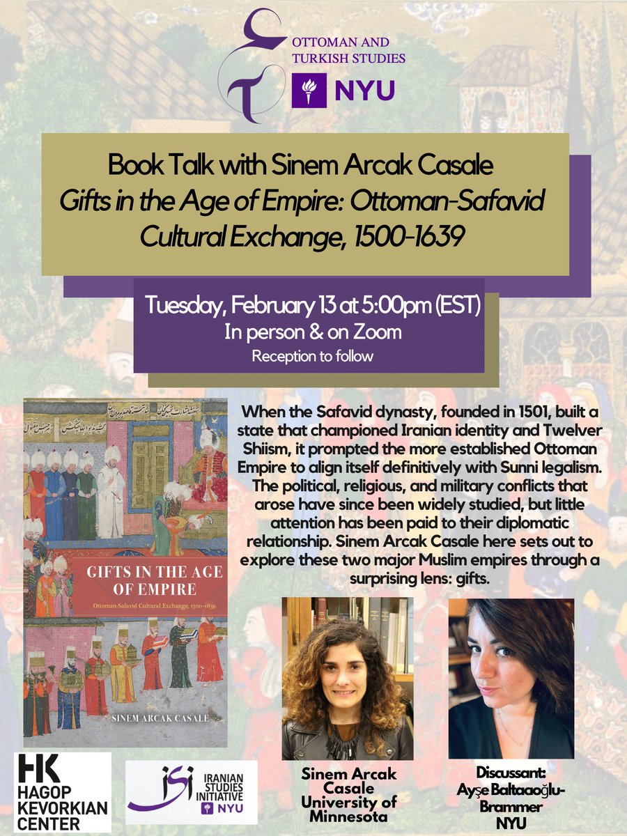 OTS-NYU invites you to inaugurate the year with a wonderful book talk by Sinem Arcak Casale and Ayşe Baltacıoğlu-Brammer (@BrammerAyse). Join us on February 13 at 5:00pm EST! In-person attendance registration: airtable.com/apptoCTIRlPPkI… Zoom registration: nyu.zoom.us/meeting/regist…