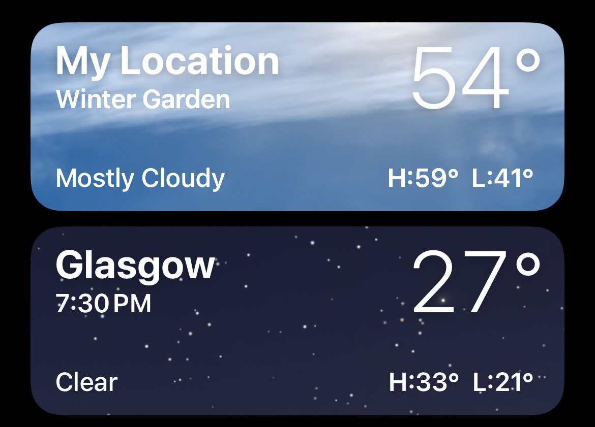 @BBCRadioScot I don’t have a song request for #BBCGetItOn but this is what a frozen Central Florida looks like compared to Glasgow. It’s 2:40pm and sunny but cold. Brrrr!  @bryanb1965