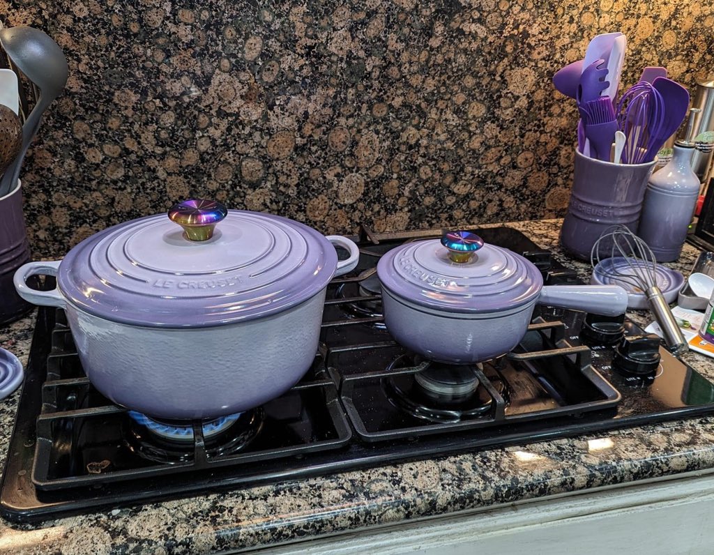 no thoughts just the lilac le creuset set