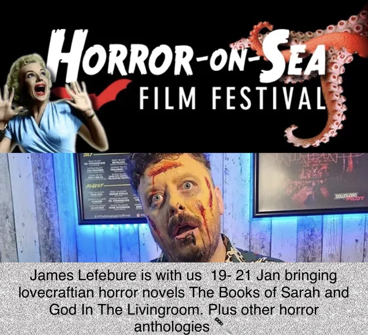 Joining us on weekend 2 (19/21st Jan) we have James Lefebure bringing lovecraftian horror novels ‘The Books of Sarah’ & ‘God In The Livingroom’.

#SpineChilling #ScaryStories #TerrifyingTales #Nightmares #HorrorFiction #CreepyBooks #GrippingHorror #DarkReads #ChillingThrills