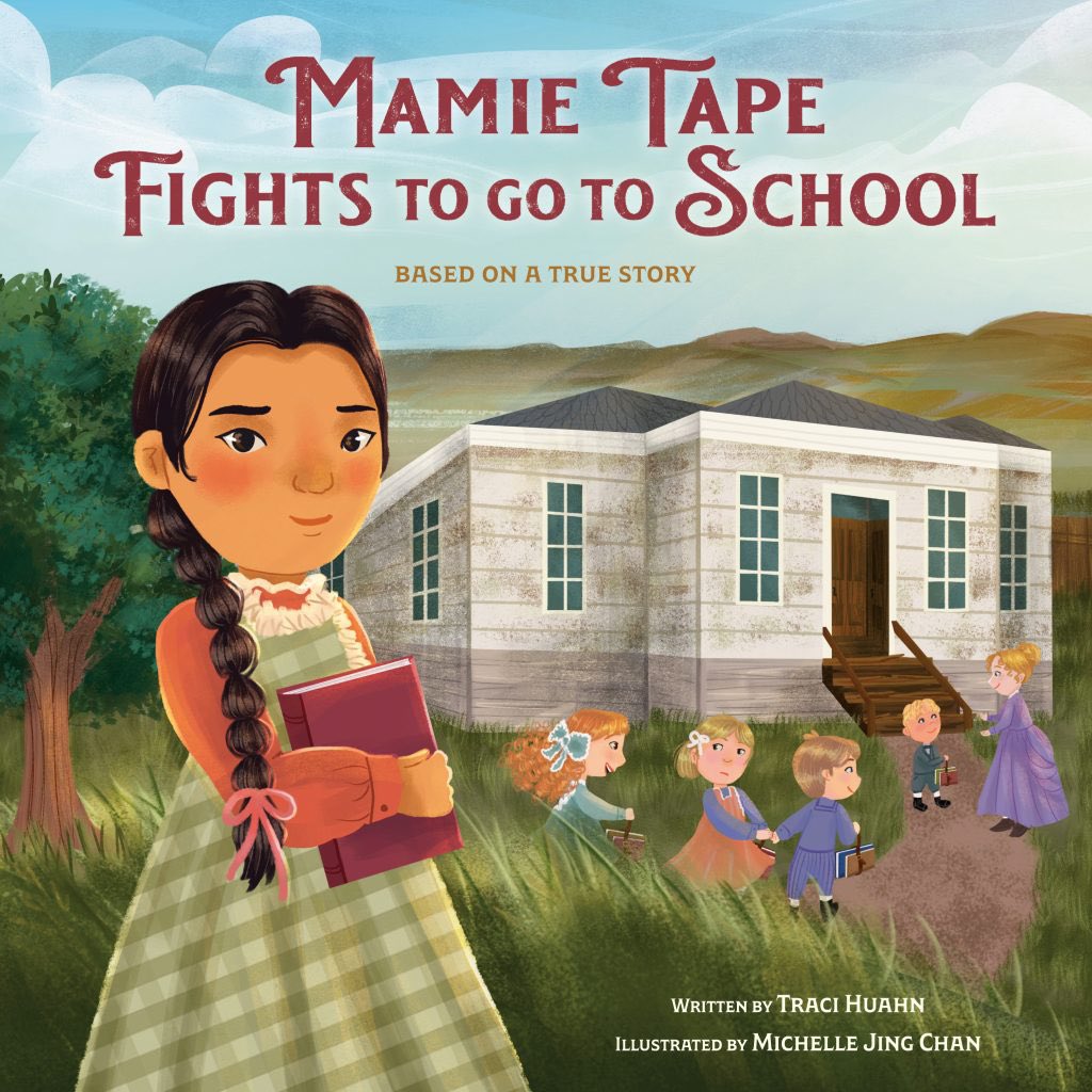 ✨ COVER REVEAL ✨ . This book is written by @tracihuahn + illustrated by me, and is based on the true story of Mamie Tape, a Chinese American girl in 1800s San Francisco in the 1800s who was prohibited from attending the all-white school (1/)