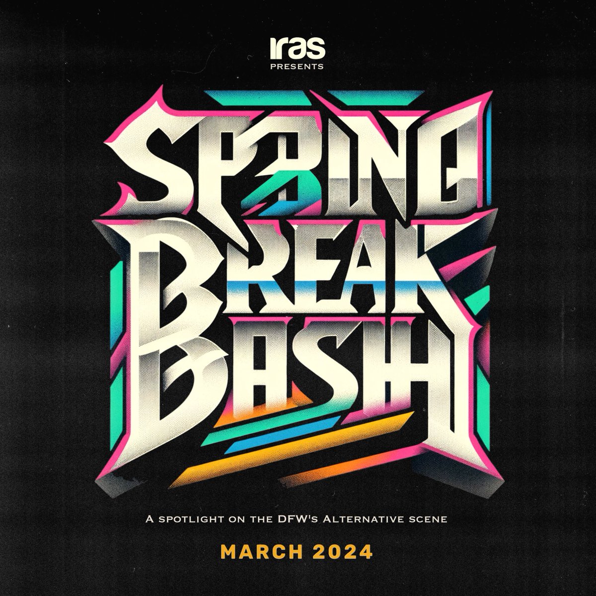 Spring Break Bash is BACK! 🌸🎸 After a decade, IRAS is thrilled to announce our first showcase of 2024 right where it all began! #SBB 2024 is a tribute to our roots, celebrating the best of Dallas-Fort Worth's emerging talent in the alternative music scene