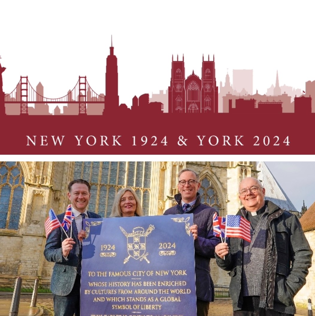 Start spreading the news! We've partnered with @York_Minster on a trade visit to New York in May🍏 Since 1924 a civic partnership has existed between the two cities. Our mini Yorkshire Show will highlight the business, tourism & education opportunities North Yorks has to offer.