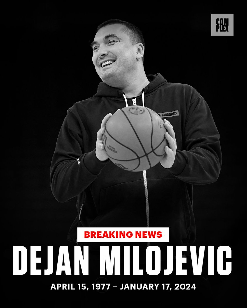 ComplexSports's tweet photo. Golden State Warriors assistant coach Dejan Milojevic has passed away after suffering a heart attack earlier today, per @Eurohoopsnet.

Tonight’s game between the Warriors and Jazz has been postponed. https://t.co/WSMDlkxZD4