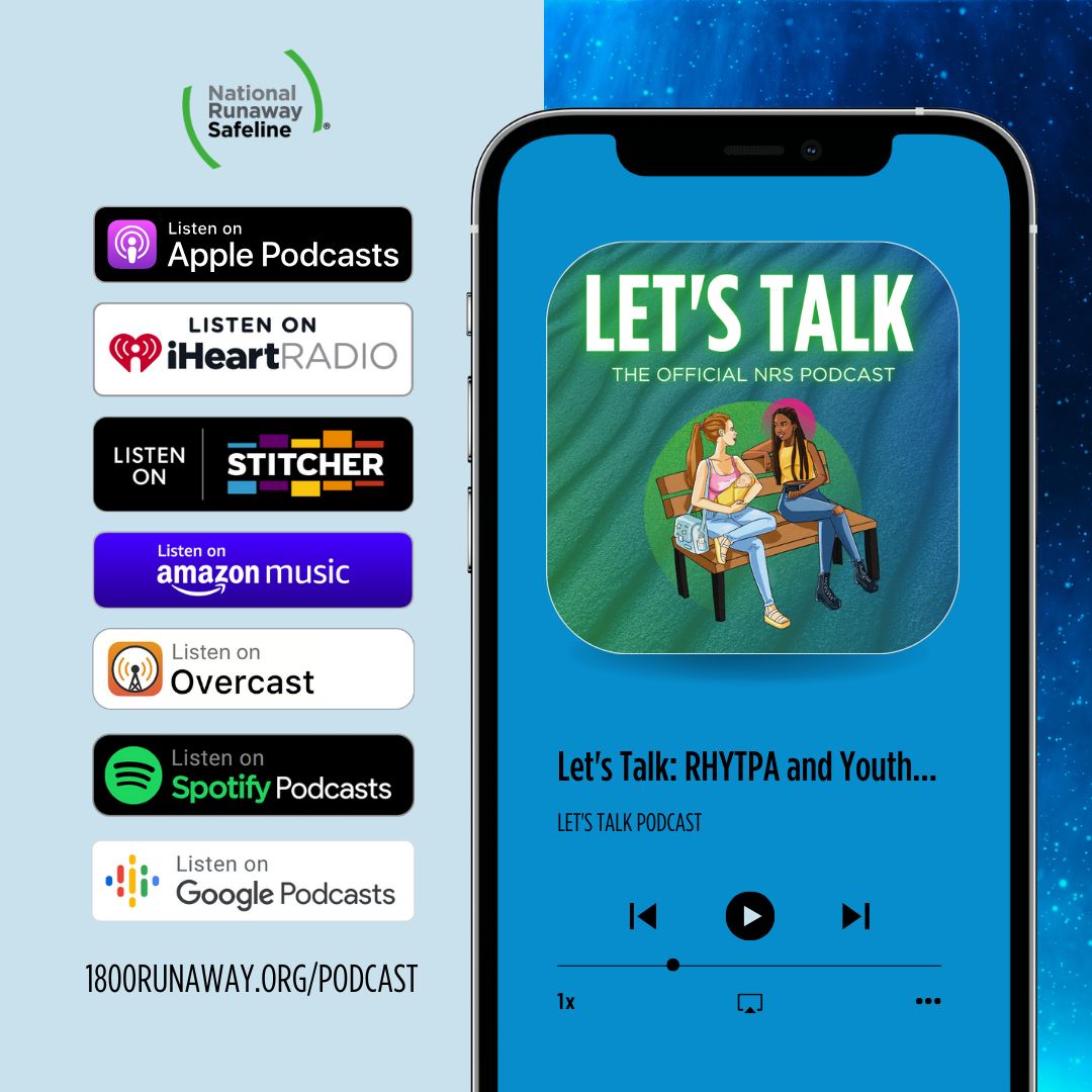 1800RUNAWAY's tweet photo. Immerse yourself in true stories from real young people and the service providers who work to keep them safe. The "Let's Talk" podcast is available at https://t.co/fjrqXa2NPt. Search "National Runaway Safeline" wherever you listen to podcasts. https://t.co/9YjdCVEK1e