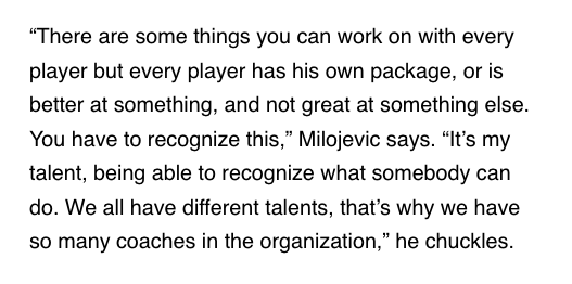 wtevs's tweet photo. dejan milojevic was such a person's coach. genuine care and understanding for his athletes — toughness, tenderness, pushing them to be critical thinkers, and just so funny. he called me up v late once after running around all day, tired, and still gave me as much time as i needed https://t.co/6gRuYvuydW