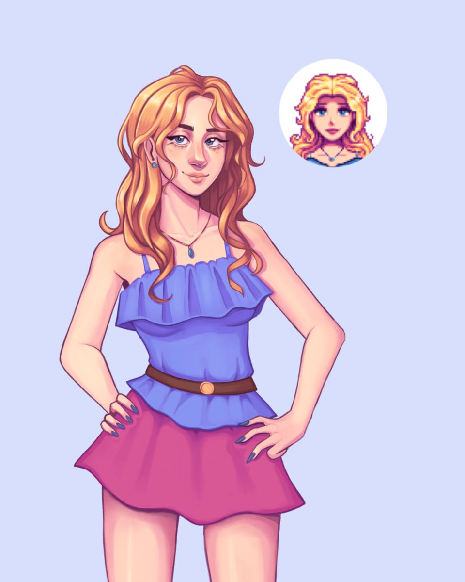 lyn_charo's tweet photo. Drawing every Stardew Valley character day 1: Haley 💎 
#StardewValley https://t.co/DYyTTDEVVH