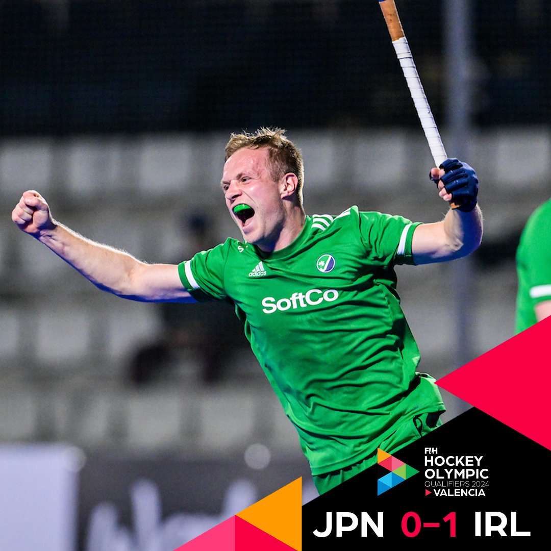 𝐅𝐮𝐥𝐥 𝐓𝐢𝐦𝐞: 𝐉𝐚𝐩𝐚𝐧 𝟎-𝟏 𝐈𝐫𝐞𝐥𝐚𝐧𝐝

Ireland are through to the semi-finals!

Ireland edge past Japan in a winner-takes-all contest, to qualify for the semi-finals of the FIH Hockey Olympic Qualifiers in Valencia, where they will face Spain on 19 January!

📲