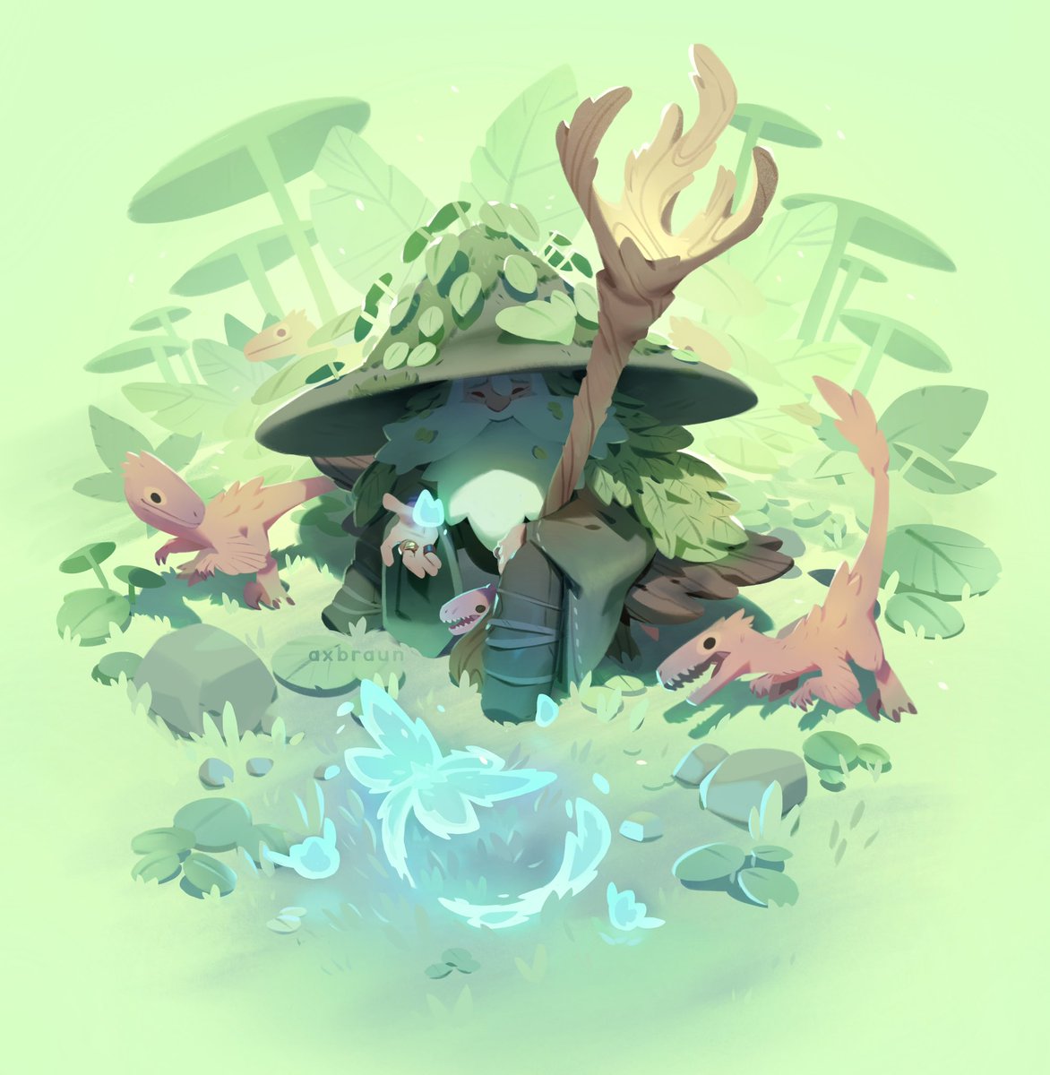 AxBraun's tweet image. This old wizard loves casting illusions to befriend the local raptors -